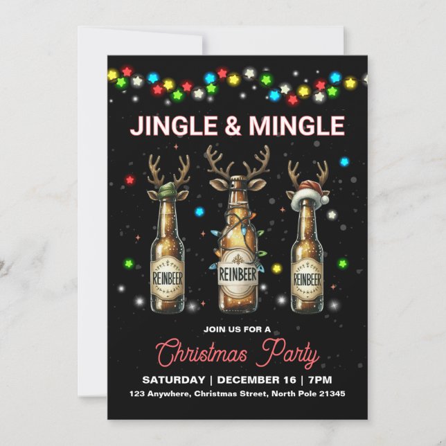 Fête de Noël pour adultes Jingle Mingle Invitation (Devant)