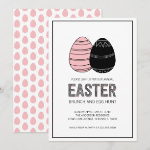 Fête de Pâques Brunch et carte d'invitation à la c