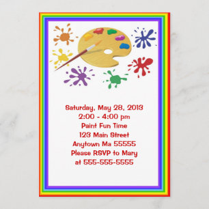 Fête de peinture artistique Invitation d'anniversa