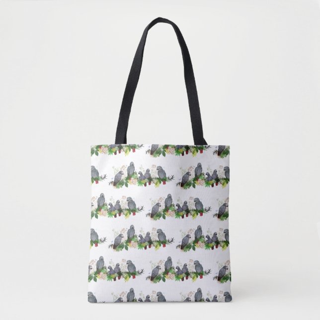 Fête de perroquet gris africain sur tout le sac d' (Devant)