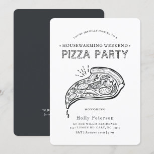 Fête de Pizza de Style Vintage   Invitation de Cha