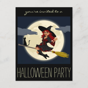 Fête de sorcière Halloween Invitations d'adultes