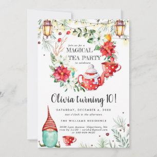 Fête de thé d'hiver Invitation d'anniversaire