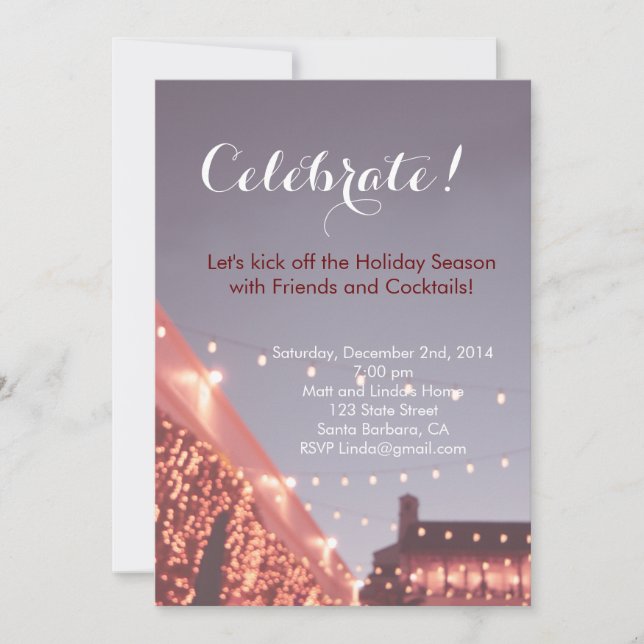 Fête de vacances, Bachelorette, invitation de fête (Devant)