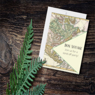 Fête d'envoi de bon voyage avec une carte vintage 