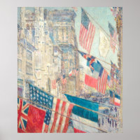 Fête des Alliés - Poster d'art de Childe Hassam