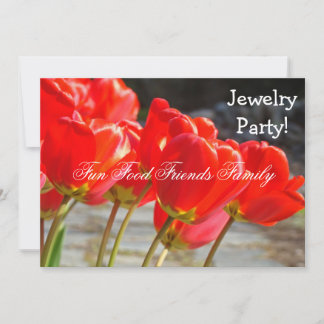 Fête des bijoux ! Invitations Tulipes rouges invit