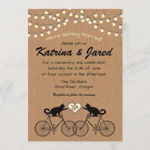 Fête des chats sur les Faire-part de mariage de vé