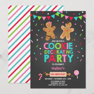 Fête des fêtes de cookie décorative Invitation