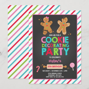 Fête des fêtes de cookie décorative Invitation