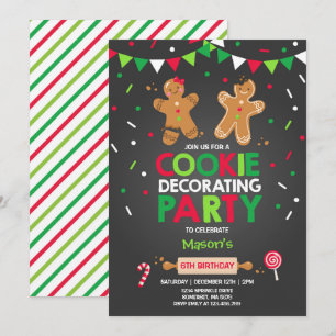 Fête des fêtes de cookie décorative Invitation