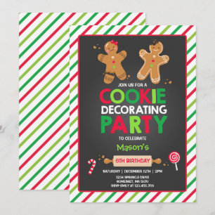Fête des fêtes de cookie décorative Invitation