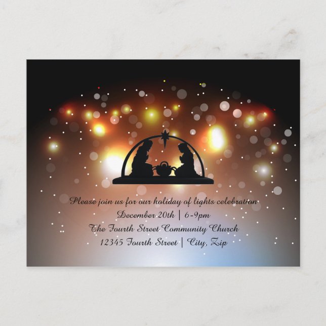 Fête des lumières de la Nativité - Carte de Noël (Devant)