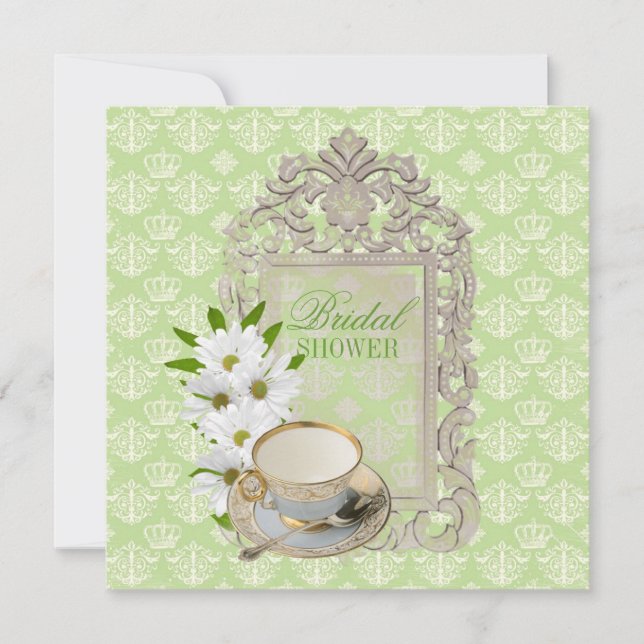 Fête des mariées à la menthe Tea Party Invitation (Devant)