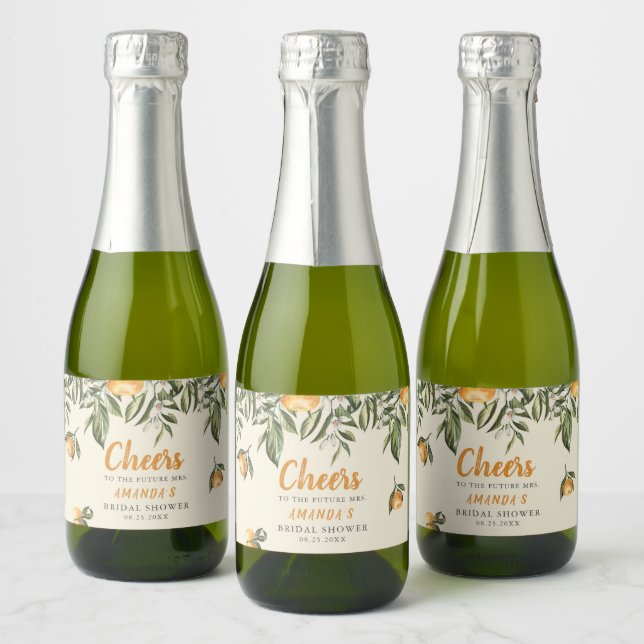 Fête des mariées agrumes florissante Étiquette de  (Bouteilles)