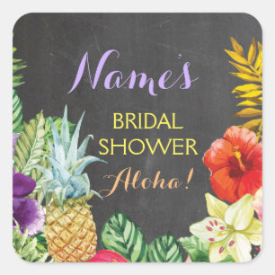 Fête des mariées Aloha Luau Joli Stickers Étiquett