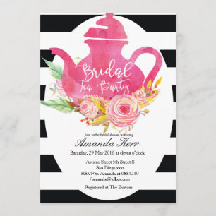 Fête des mariées aquarelle Tea Party Invitation