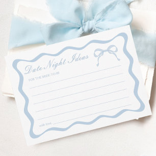 Fête des mariées Bleu Bow Date Nuit Idées Carte