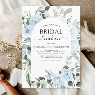 Fête des mariées bleu Dusty Invitation