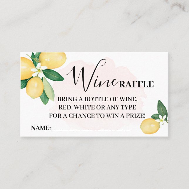 Fête des mariées carte de billet pour citron rose (Devant)