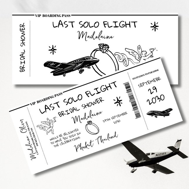 Fête des mariées Carte d'embarquement à main Vol D (Créateur téléchargé)