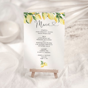 Fête des mariées citron Élégant Menu Invitation