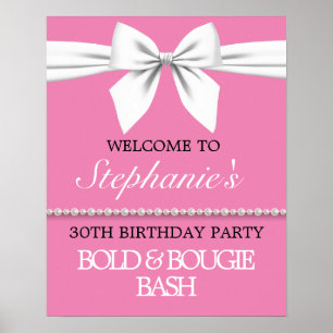 Fête des mariées d'anniversaire rose chaud Affiche