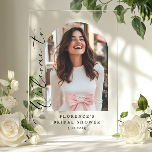 Fête des mariées d'arc minimaliste Bienvenue