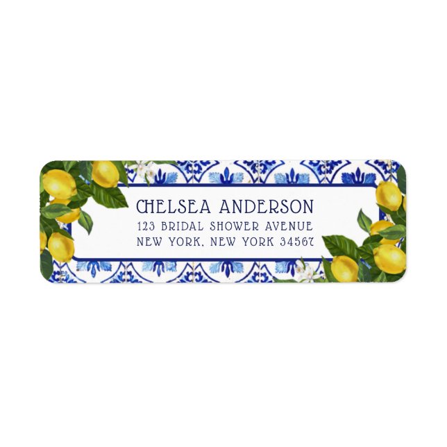 Fête des mariées de carreaux bleu citron méditerra (Devant)