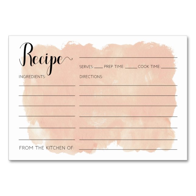 Fête des mariées de cartes de recettes couleur ros (Devant)