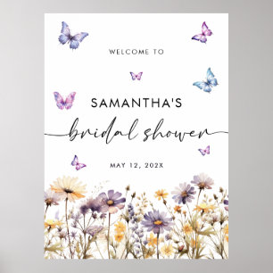 Fête des mariées de papillons moderne Affiche de b