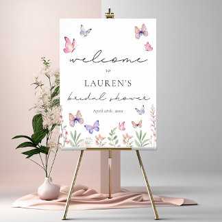 Fête des mariées de papillons moderne Affiche de b