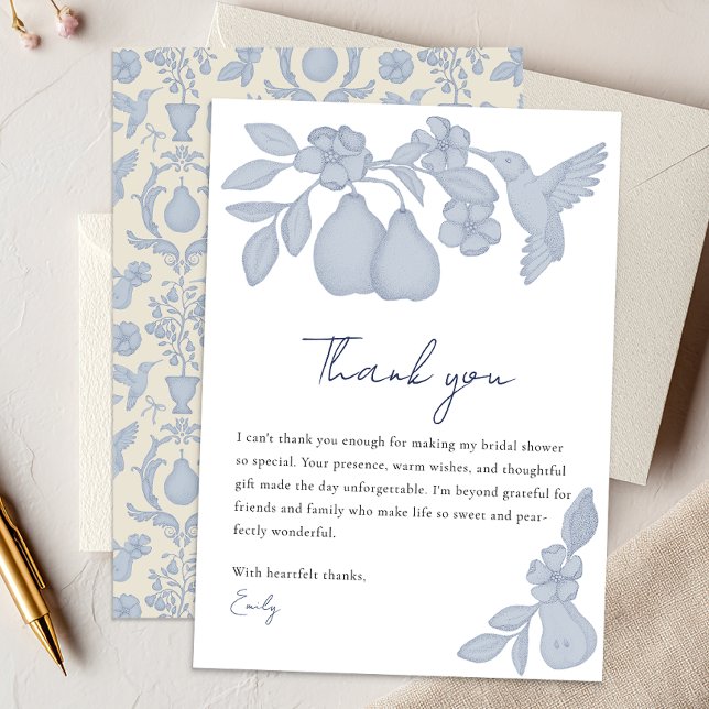 Fête des mariées de poire parfaite | Carte de reme (Thank You Card)