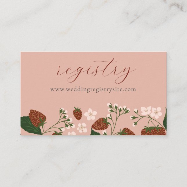 Fête des mariées Été Fraises Invitation Insertion (Devant)