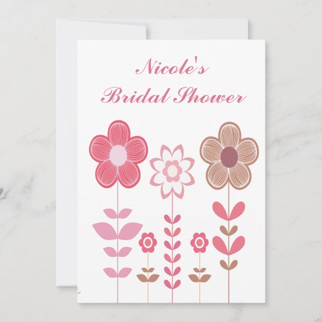 Fête des mariées Fille Floral Invitation personnal (Devant)