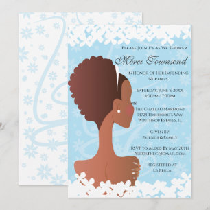 Fête des mariées Floral Blue Invitation