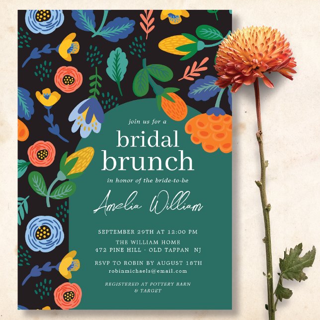 Fête des mariées florale Brunch Invitation (Créateur téléchargé)