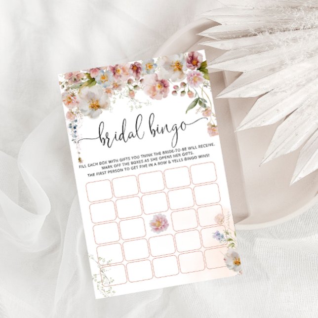 Fête des mariées florale rose pâle Carte de jeu (Créateur téléchargé)