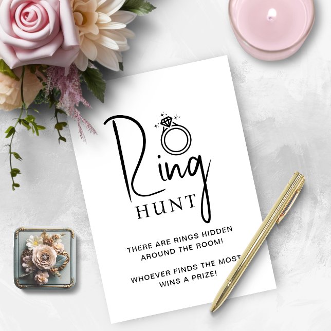 Fête des mariées Jeu Anneau Carte de chasse (Bridal Shower Game Ring Hunt Card)