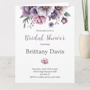 Fête des mariées Lavender Floral Invitation