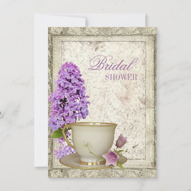Fête des mariées lilas violet Tea Party Invitation (Devant)