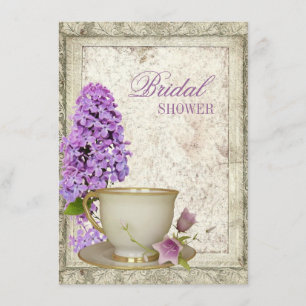 Fête des mariées lilas violet Tea Party Invitation