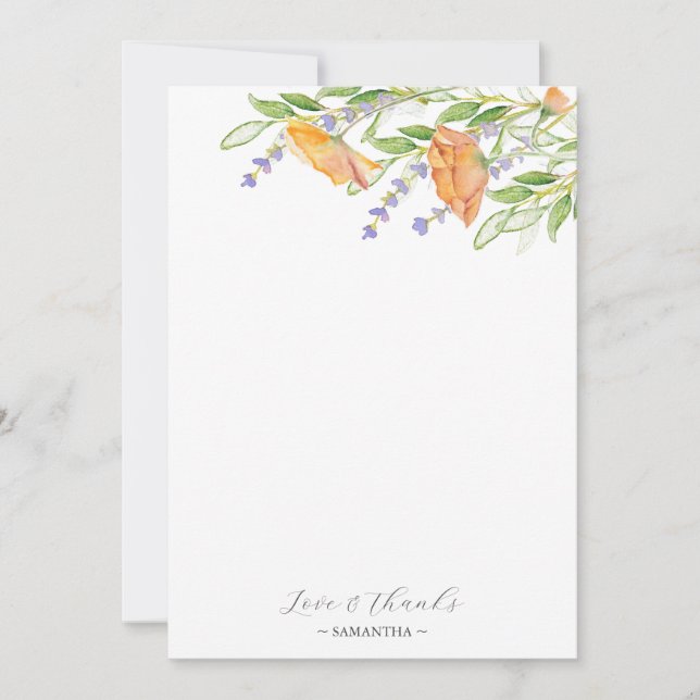 Fête des mariées Merci Cartes Boho Fleurs sauvages (Devant)