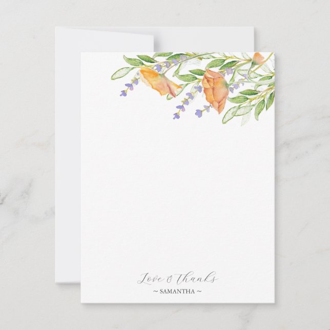 Fête des mariées Merci Cartes Boho Fleurs sauvages (Devant)
