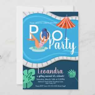 Fête des mariées moderne Pool Party Invitation adu
