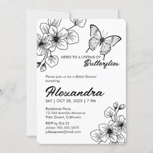 Fête des mariées Papillon Garden Invitation