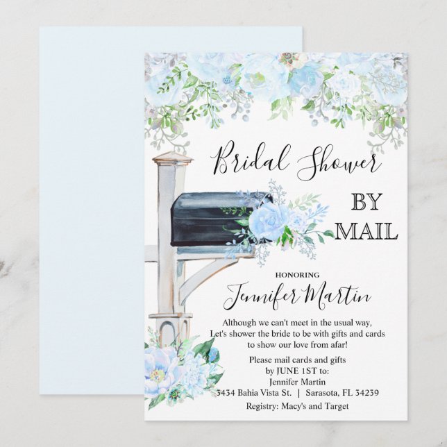 Fête des mariées par invitation par courrier (Devant / Derrière)
