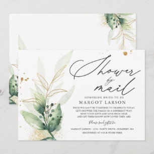 Fête des mariées Par Mail Invitation Verdure & Or