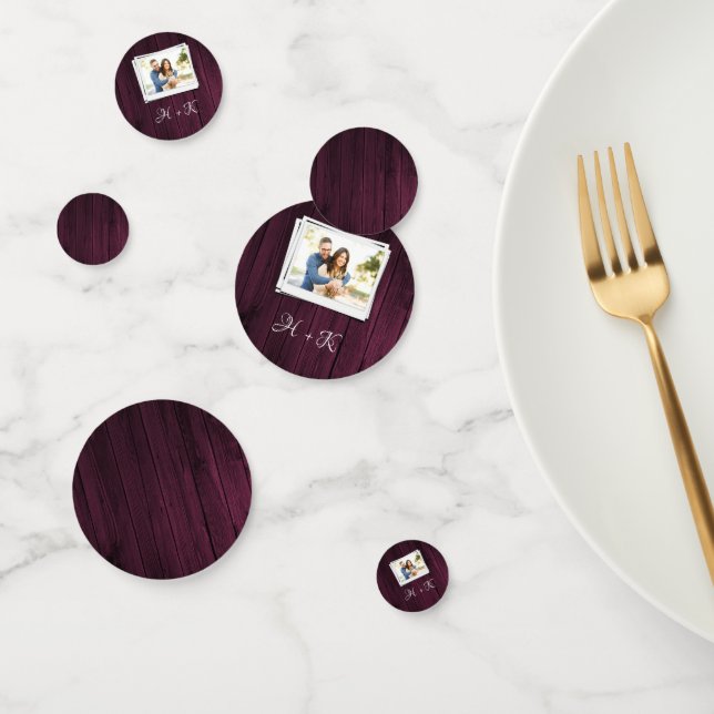 Fête des mariées photo en bois Magenta Confetti (Groupe)