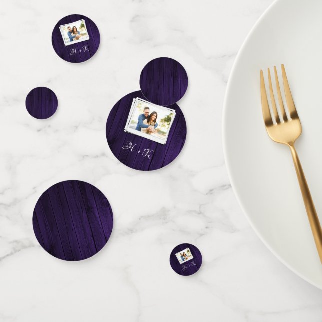 Fête des mariées photo en bois violet Confetti (Groupe)